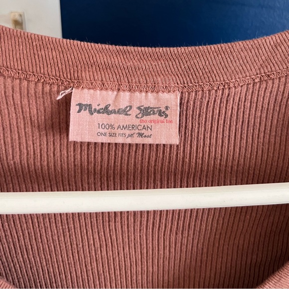 Michael Stars Brown Vneck T OSFM - Picture 3 of 3